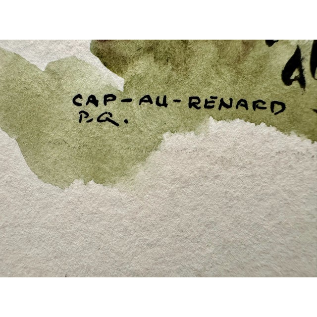 Henry Emil Salloch Original Watercolor on Paper Cap-Au-Renard, p.q. 1957. For Sale - Image 4 of 7