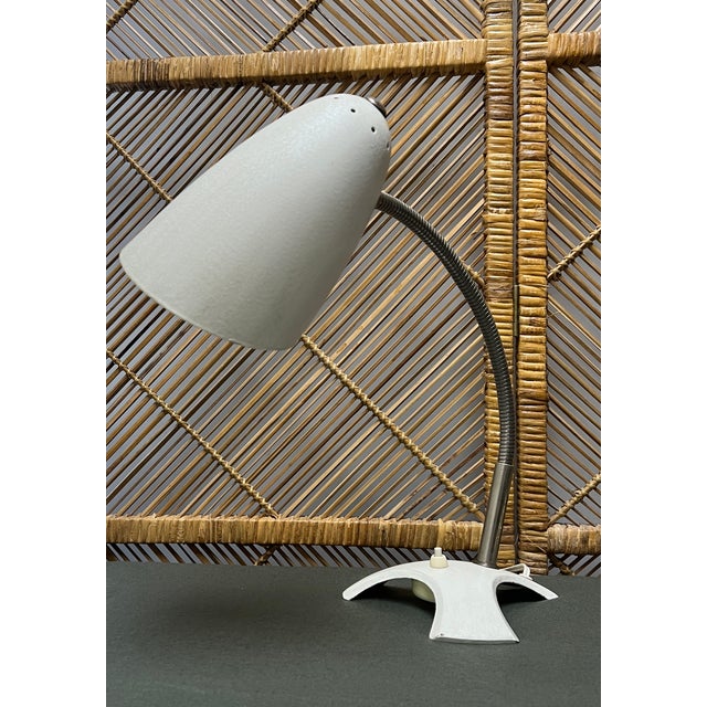 Mid-Century White Shrink Varnish Table Lamp, 1950s For Sale - Image 16 of 18
