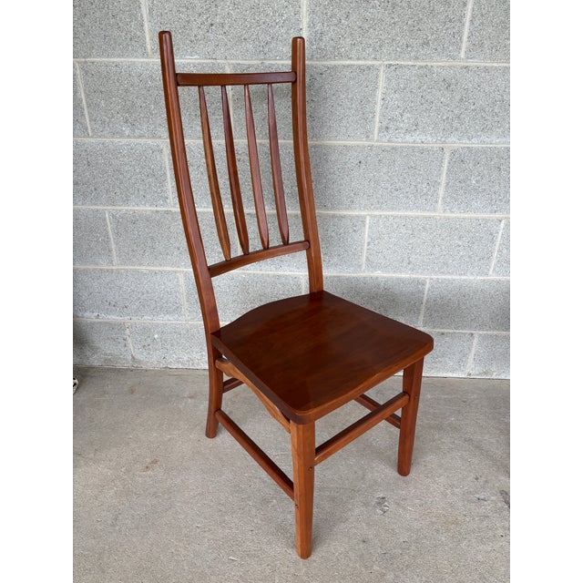 Description: Hunt Country Mission Style Cherry Arm Chairs - A Pair. In Very Good Vintage Furniture Condition. Normal...