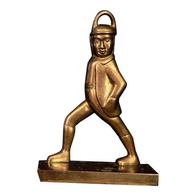 Mid 20th Century Maitland-Smith Hessian Soldier Style Brass Doorstop For Sale