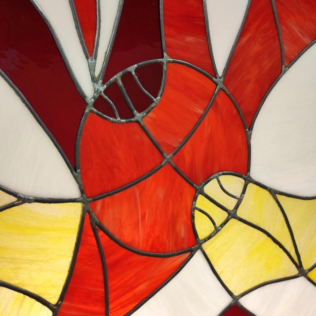 Black Artistic Leaded Glass Windows with Sports Theme, 1980s, Set of 2 For Sale - Image 8 of 11