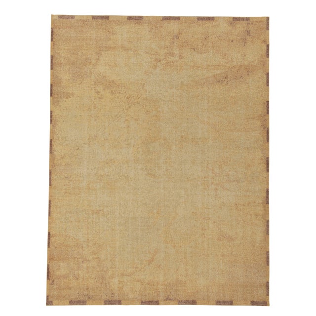Textile Distressed Style Modern Rug in Gold, Brown Abstract Pattern by Rug & Kilim For Sale - Image 7 of 7
