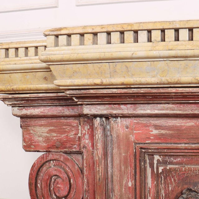 Italian Breakfront Console with Marble Top For Sale - Image 9 of 18