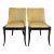 1980s Neoclassical Sabre Leg Side Chairs Upholstered in Yellow Fortuny Style Fabric - Set of 2 For Sale