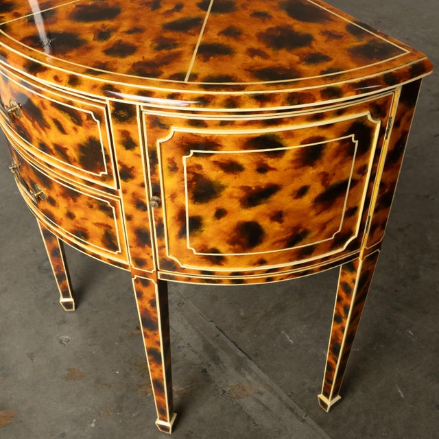 1980s Maitland Smith FAUX-Tortoise-Shell Console Table ‘Trompe L'oeil’ Masterpiece For Sale - Image 10 of 18
