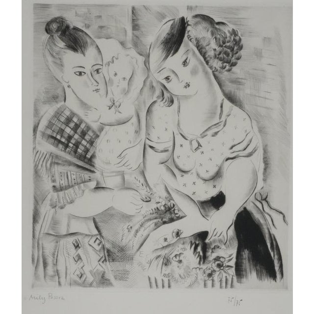 Mily possoz (1888-1968) the florist, 1930 original etching signed in pencil numbered out of 75 copies (photo of the number...