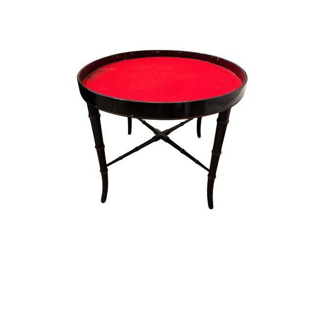 English Papier Mache Table on Faux Bamboo Stand For Sale - Image 4 of 6