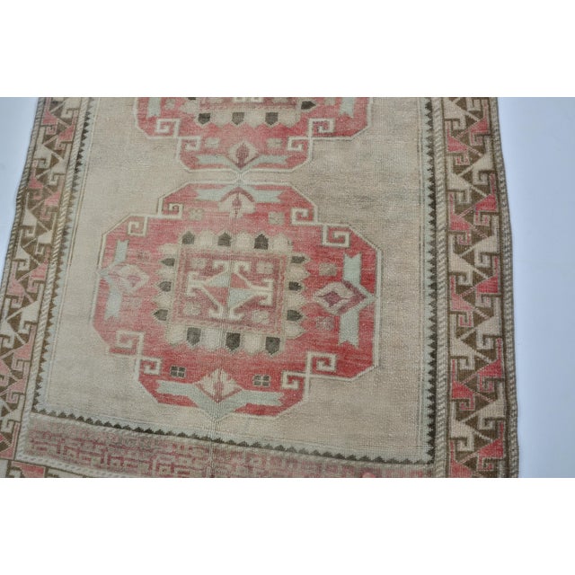 Beige 1960s Oushak Floor Handknotted Wool Carpet For Sale - Image 8 of 10