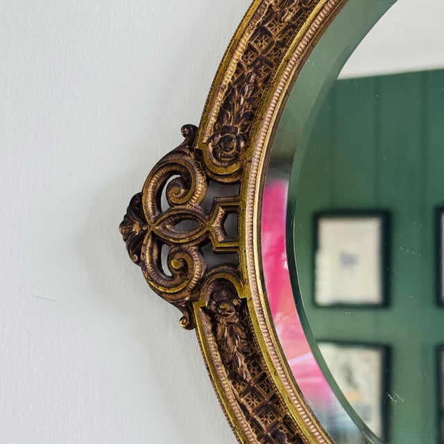Art Nouveau Brass Wall Mirror by Bradley & Hubbard, Early 20th C. For Sale In Boston - Image 6 of 11