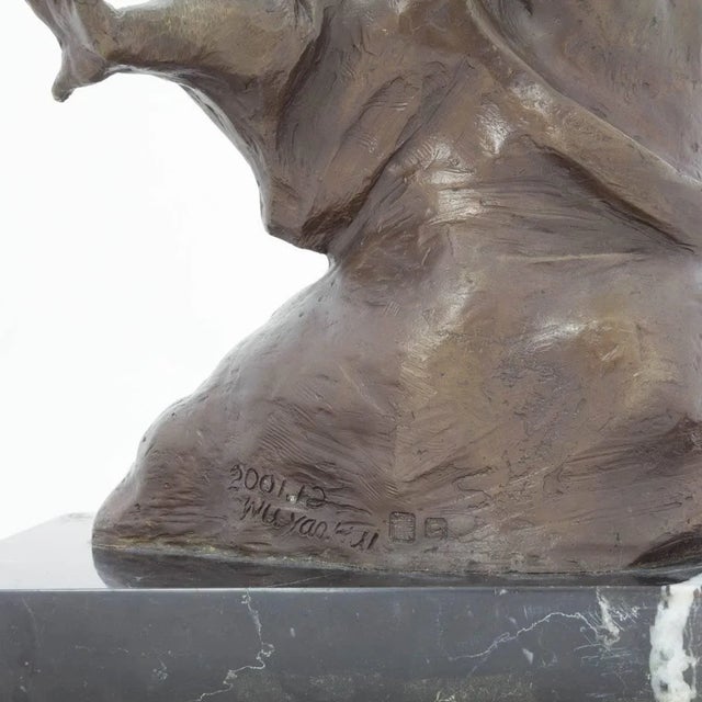 Chinese Contemporary art sculpture. Weight lifter, body builder with bar bell. Yaohui Wu was born on November 2, 1964 in...