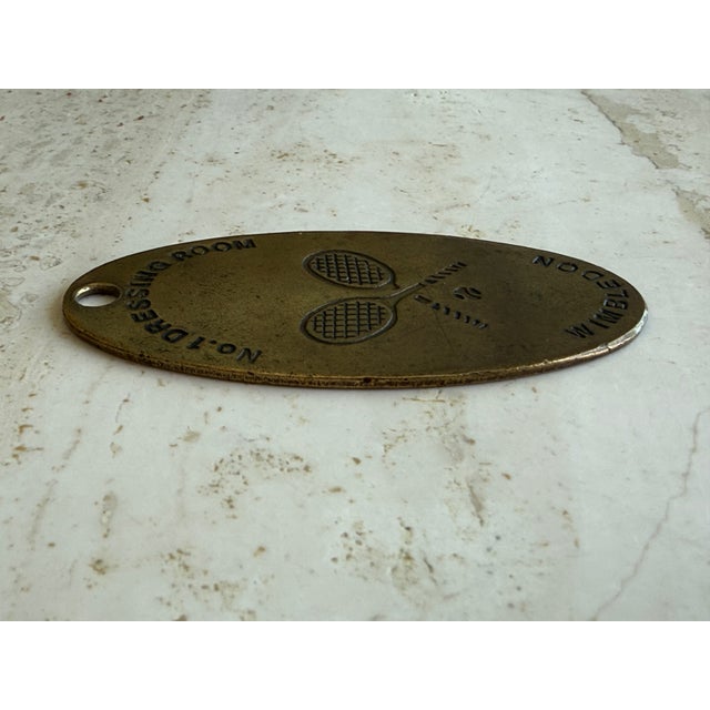 Late 20th Century Vintage Wimbeldon Brass No. 1 Dressing Room Key Chain For Sale - Image 5 of 5