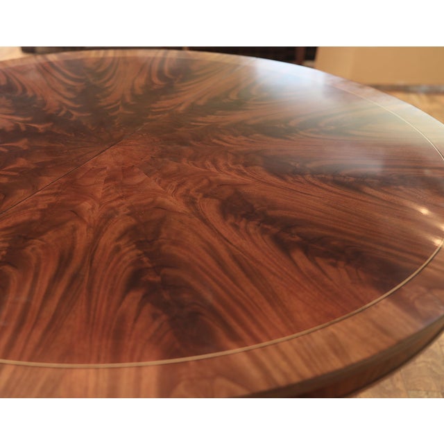 54" Round to 90" Oval Flame Mahogany Dining Table With Two Leaves, Seats 4 to 8 People, an Ap Exclusive by AntiquePurveyor For Sale - Image 12 of 17