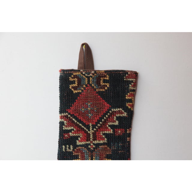 Handmade Holiday Stocking From Antique Qashqai Rug For Sale In Tampa - Image 6 of 6