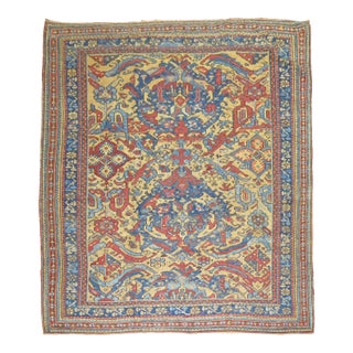Antique Turkish Smyra Oushak Square Rug For Sale