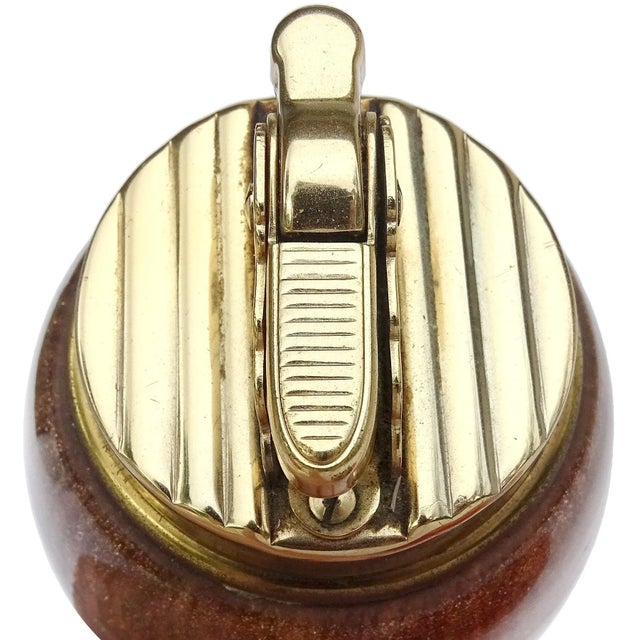 Murano Barbini Murano Vintage Copper Aventurine Flecks Italian Art Glass Pinched Waist Decorative Lighter For Sale - Image 4 of 7