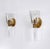 1990s Italian Murano Crystal Glass and Brass Wall Sconces, 1990s, Set of 2 For Sale - Image 5 of 18