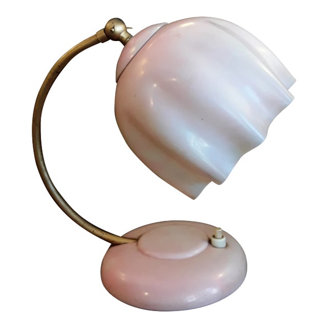 Table Lamp in Bakelite With Gold Painted Metal Bow, 1930s For Sale