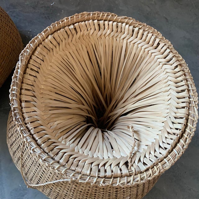 Amazing pair of rare oversized woven wicker Asian fishing asker / trap. Huge! Great statement piece have never seen them...