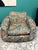 Green Art Deco Chairs in Floral Silk Fabric with Brass Base, 1940, Set of 2 For Sale - Image 8 of 17