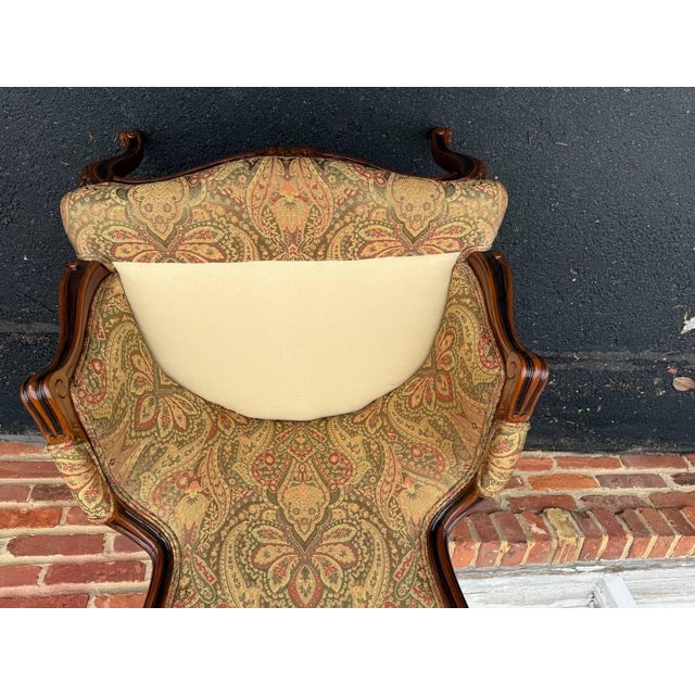 Vintage Louis XV Style Armchairs: Floral Upholstered Bergeres For Sale - Image 15 of 16