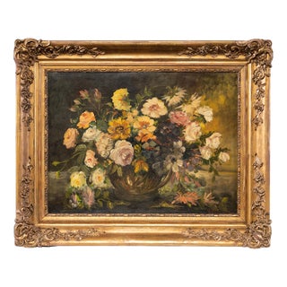 Still Life with Flowers, 1900, Oil on Board For Sale