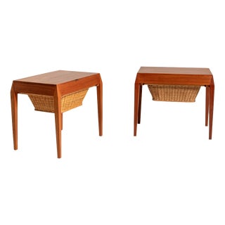 Model 35 Bedside Tables by Severin Hansen for Haslev, 1960s, Set of 2 For Sale