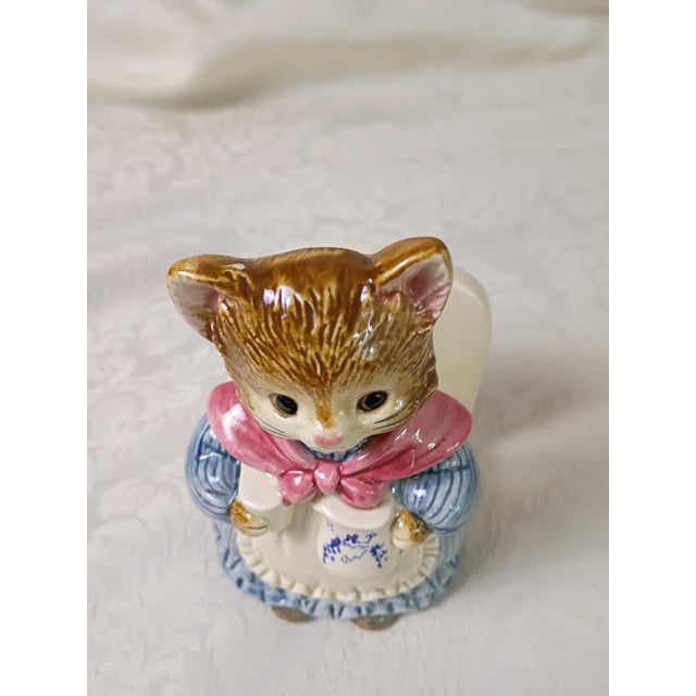 Cat Tea Set Japanese Otagiri Mrs Whiskers 4 Piece Kitchy Sugar Teapot Creamer Napkin Holder Wind in the Willows Style Quirky Kitchenware For Sale - Image 16 of 17