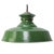Vintage Industrial French Green Enamel & Brass Pendant Lamp For Sale - Image 6 of 6