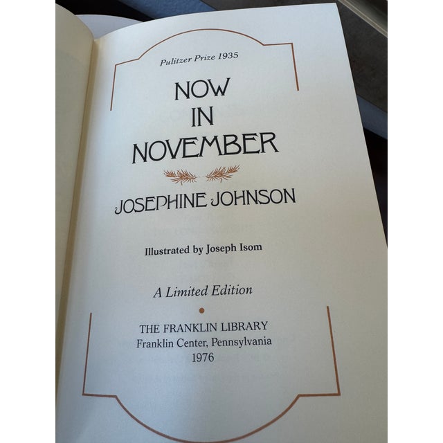 1970s Now in November 1935 Pulitzer Prize Winner, Vintage 1976, Leatherbound Josephine Johnson For Sale - Image 5 of 9