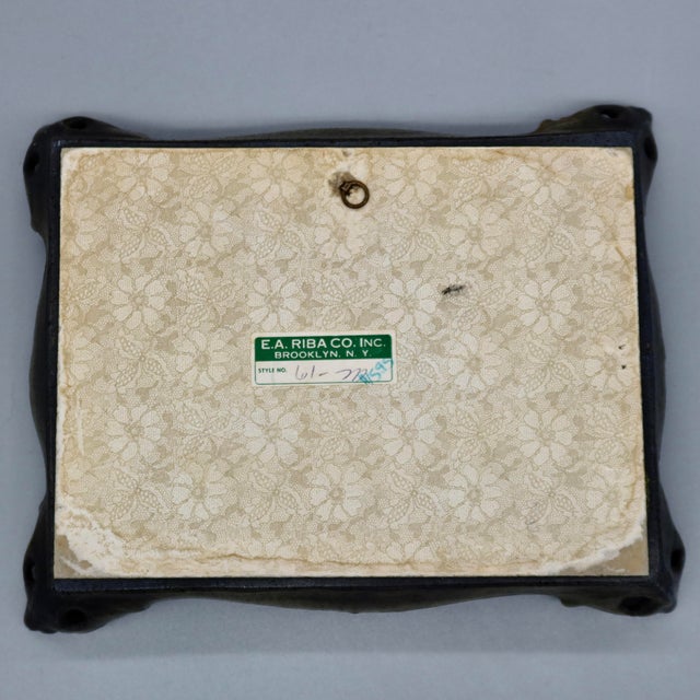 Glass Vintage Mid-Century e.a. Riba Co. Gilt Rococo Wall Mirror or Vanity Tray For Sale - Image 7 of 8