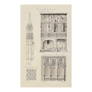 1825 Architecture of France Engraving