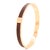 Hermès Vintage Hermes Paris Kawaii (Rose) Gold Plated & Epsom Leather Bangle Bracelet For Sale - Image 4 of 12