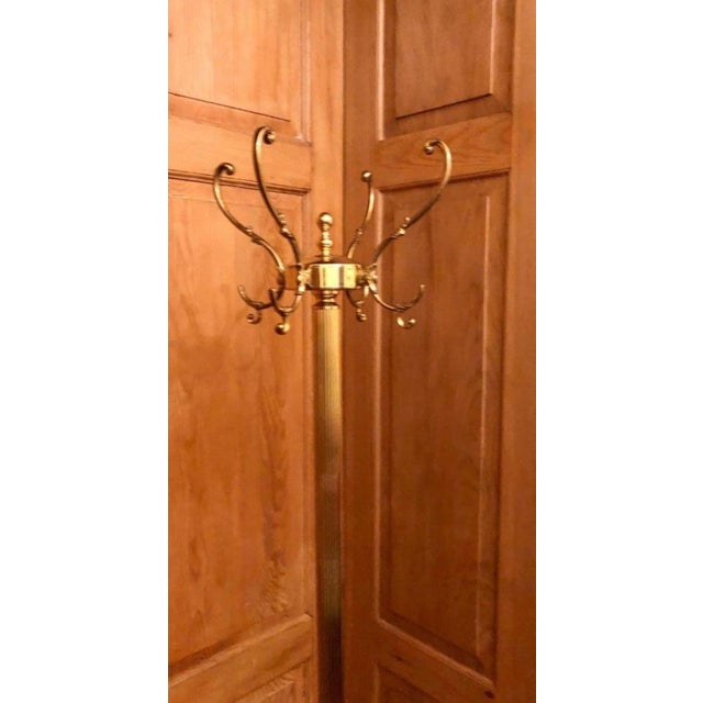 Hollywood Regency Brass Coat and Hat Rack, 1950s For Sale - Image 4 of 15