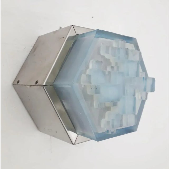 Metal Mid 20th Century Hexagonal Modular Sconces by Poliarte For Sale - Image 7 of 10