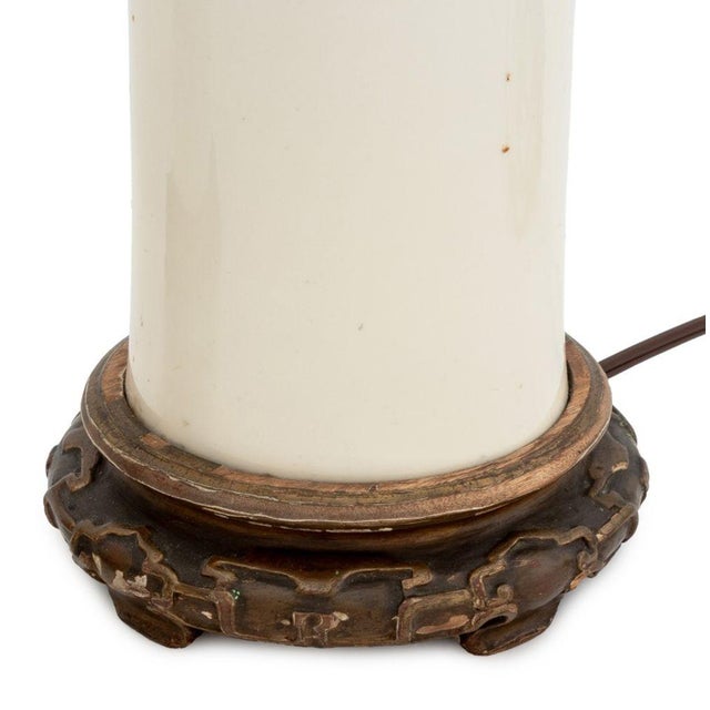 Early 20th Century Chinese Blanc De Chine Dehua Vases as Lamps, Pair For Sale - Image 5 of 6