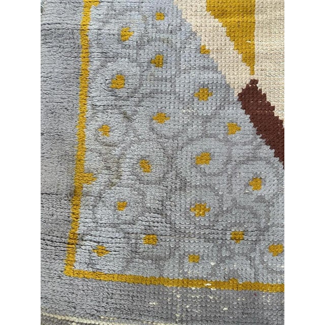 Blue Art Deco French Rug by Cransac, 1930s For Sale - Image 8 of 18