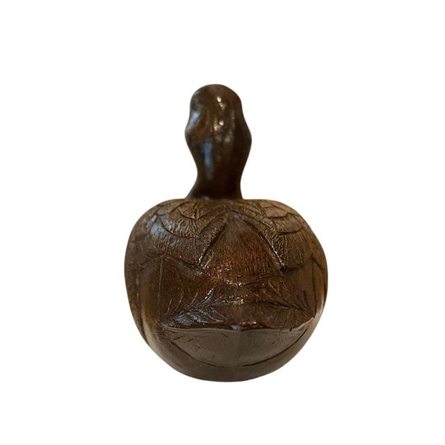 Wood Vintage Hand Carved Wood Duck Decoy Figure / Statue / Object With Amber Eyes For Sale - Image 7 of 9