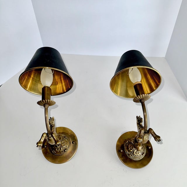 Bronze Pair French Bronze Horse Equestrian Wall Sconce Lights For Sale - Image 8 of 18