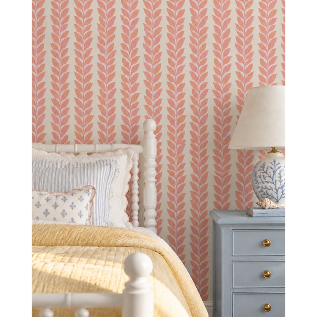 Bring a burst of joy to your walls with our Garden Leaf Stripe Wallpaper, a classic stripe reimagined with hand-painted...