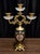 1960s 1960s French Rococo Candelabra Ornate Brass & Crystal Candle Holder 19"H For Sale - Image 5 of 6