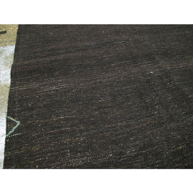 Textile Galerie Shabab Collection Mid-20th Century Handmade Turkish Tribal Flat-Weave Accent Rug in Brown For Sale - Image 7 of 10