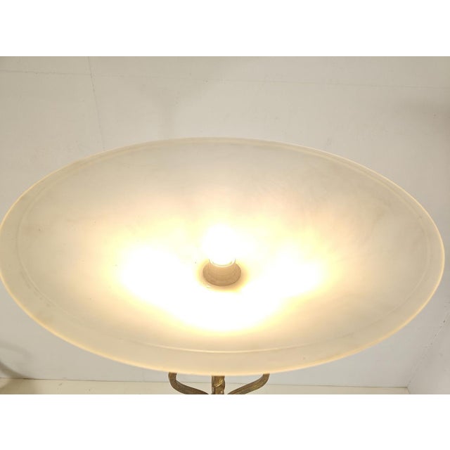Art Deco Wrought Iron Torchiere Floor Lamp, Paris, 1920s For Sale - Image 9 of 10