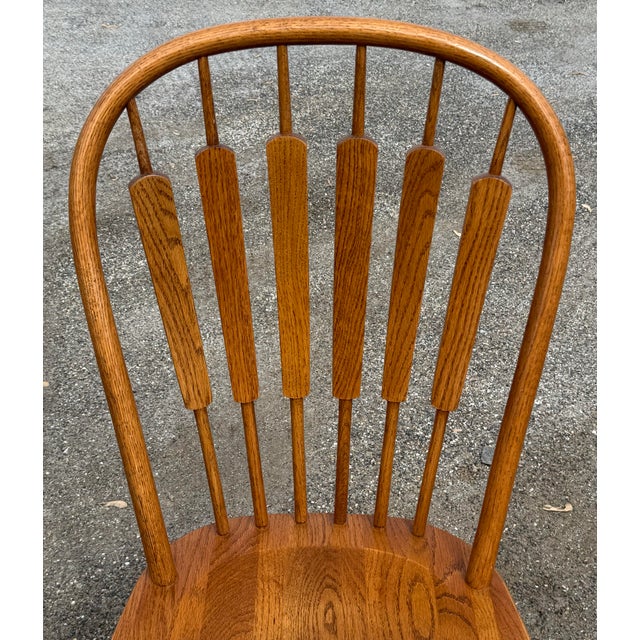 Wood Richardson Brothers Solid Oak Arrowback Dining Chairs - Set of 10 For Sale - Image 7 of 9