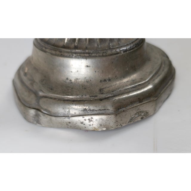 19th Century French Pewter Candlestick in Louis XVI or XV Regency Style For Sale - Image 12 of 12