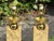 Gold Vintage Modernist Table Lamps With Faux-Travertine Finish and Lucite Bases, a Pair For Sale - Image 8 of 13