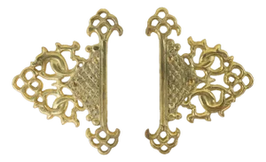 Vintage Brass Hollow Chinese Style Fish Leaping Over the Dragon Gate Pattern Cabinet Door Decorative Panel