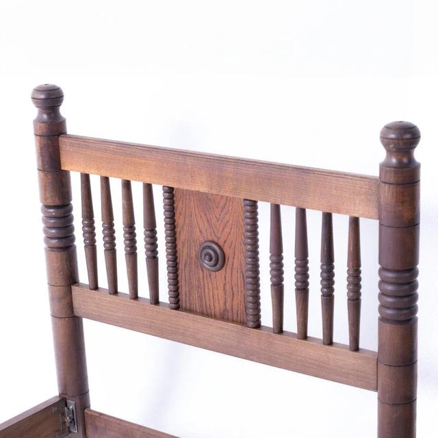 1940's French Carved Wood Bed Attributed to Charles Dudouyt For Sale - Image 10 of 12