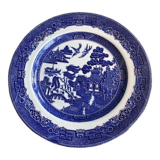 2000s Johnson Brothers England Blue Willow Dinner Plate, Made in England For Sale