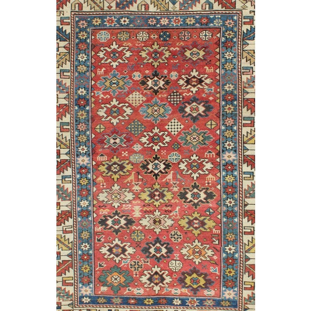 Early 20th Century Early 20th Century Antique Caucasian Shirvan Rug With All-Over Blossom Pattern & Vibrant Colors For Sale - Image 5 of 6