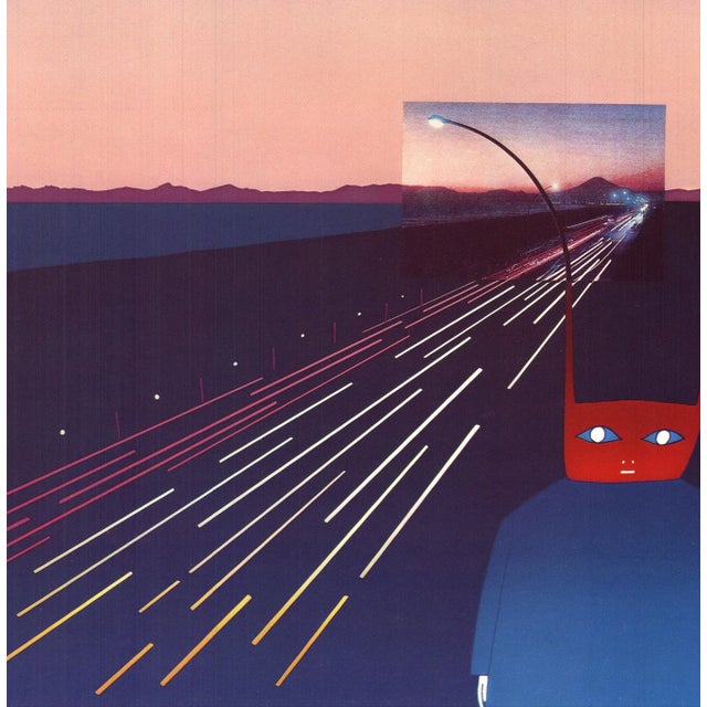 Surrealism 1986 Jean-Michel Folon 'I'm Writing From' Surrealism USA Offset Lithograph For Sale - Image 3 of 5